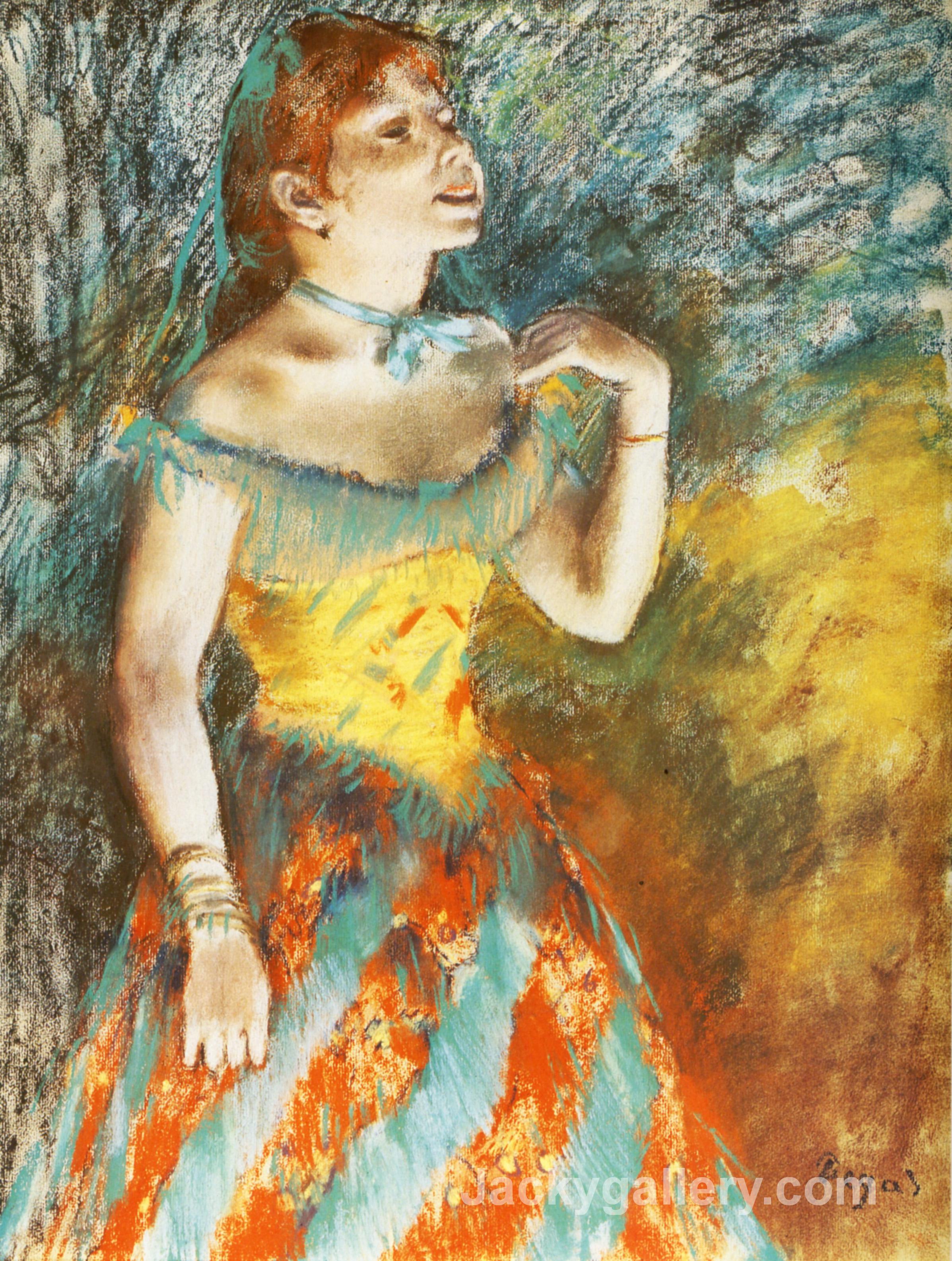 Singer in Green by Edgar Degas paintings reproduction - Click Image to Close
